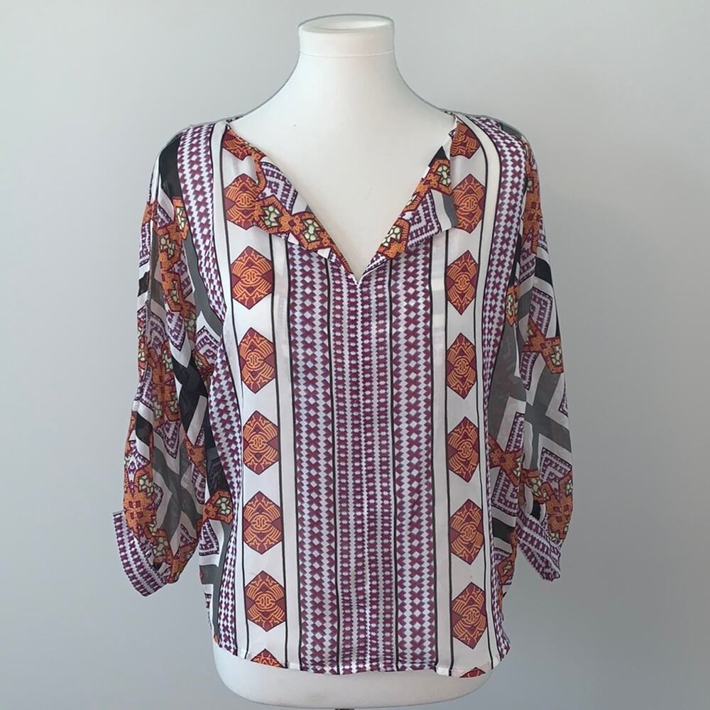 Miami Cold Shoulder Blouse Top Sz M
